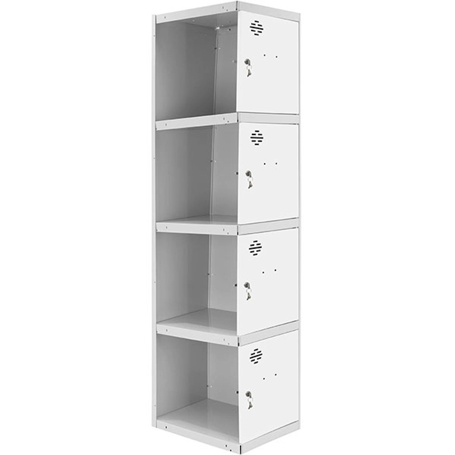 PROREGAL Spind AMEGO HxBxT 180 x 30 x 50 cm 4 Abteile Anbaumodul Grau-Weiß günstig online kaufen