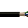 Schwarzes Erdkabel NYY-J 3 x 1,5 mm² mit farbigen Adern für Installationen im Erdreich.