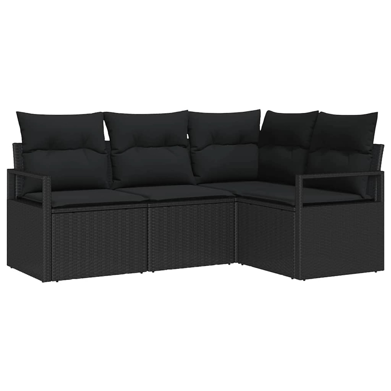 vidaXL Garten-Sofa-Set 4-Tlg Schwarz Poly Rattan 3346363 günstig online kaufen