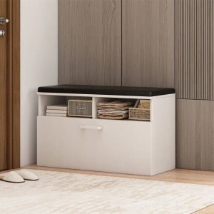 Rebiko Weißer Schuhschrank Mit Sitzfläche Und Stauraum Für Den Flur 6 Einlegeböden Zu Öffnen