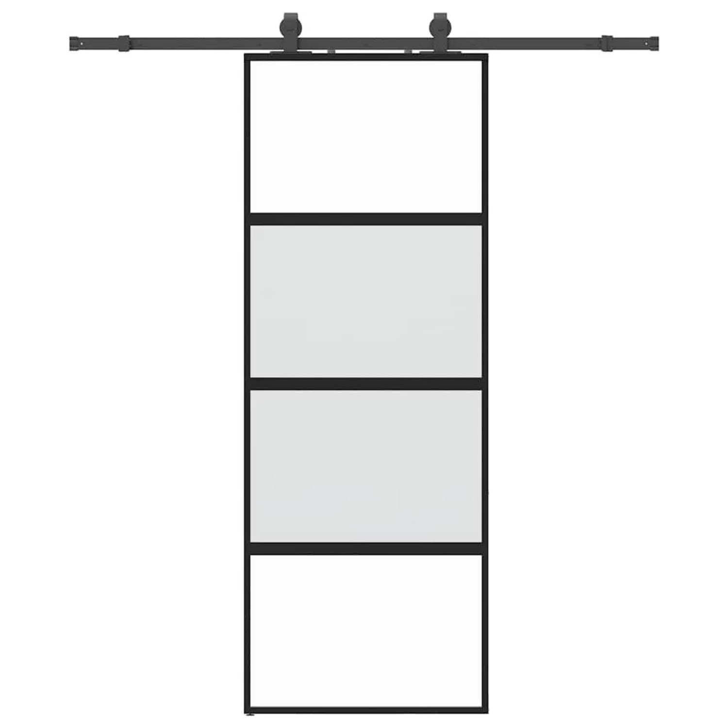 vidaXL Schiebetür mit Beschlag Schwarz 76x205 cm Hartglas 3375829 günstig online kaufen