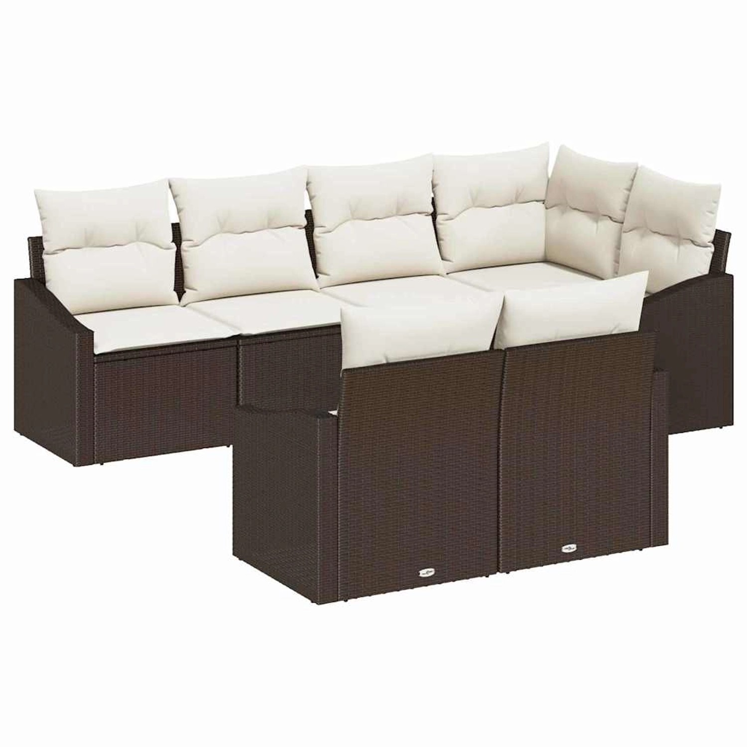 vidaXL Garten-Sofa-Set 7-Tlg Braun Poly Rattan 3346758 günstig online kaufen