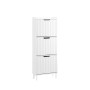 SoBuy Schuhkipper mit 3 Klappen Schuhschrank Schmal für Diele Flur FSR177-H-W