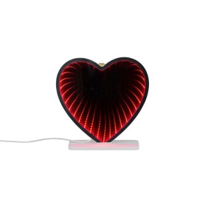 Herzförmige LED-Wandleuchte/Tischleuchte Coracon, 1W, weiß mit Spiegeleffekt.