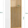 SoBuy Wäscheschrank BZR126-W, weiß mit Bambus-Lamellentür und Wäschesack. Badmöbel-Set.