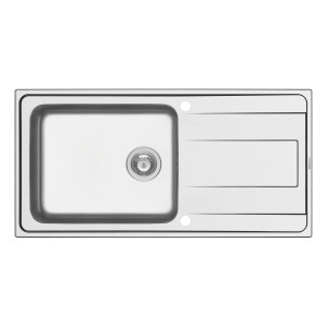 Pyramis Einbauspüle Alea Plus, 100x50cm, Edelstahl, mit Abtropffläche und großem Becken.