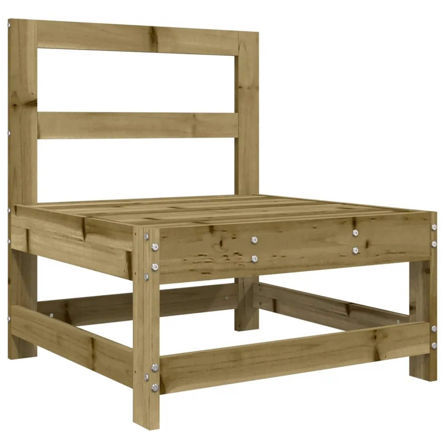 vidaXL Garten-Lounge-Set, 7-teilig, Kiefernholz imprägniert, Einzelsofa ohne Kissen.