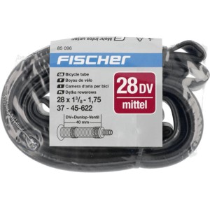 Fischer Fahrradschlauch 28 Zoll mit Dunlopventil, geeignet für diverse Reifengrößen.