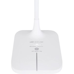 Weiße LED-Tischlampe von Globo, Schreibtischleuchte mit Touchdimmer und USB-Kabel.