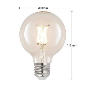 Arcchio E27 LED Lampe aus Glas, klar, 4W, warmweißes Licht, 80mm Durchmesser, 115mm Länge.