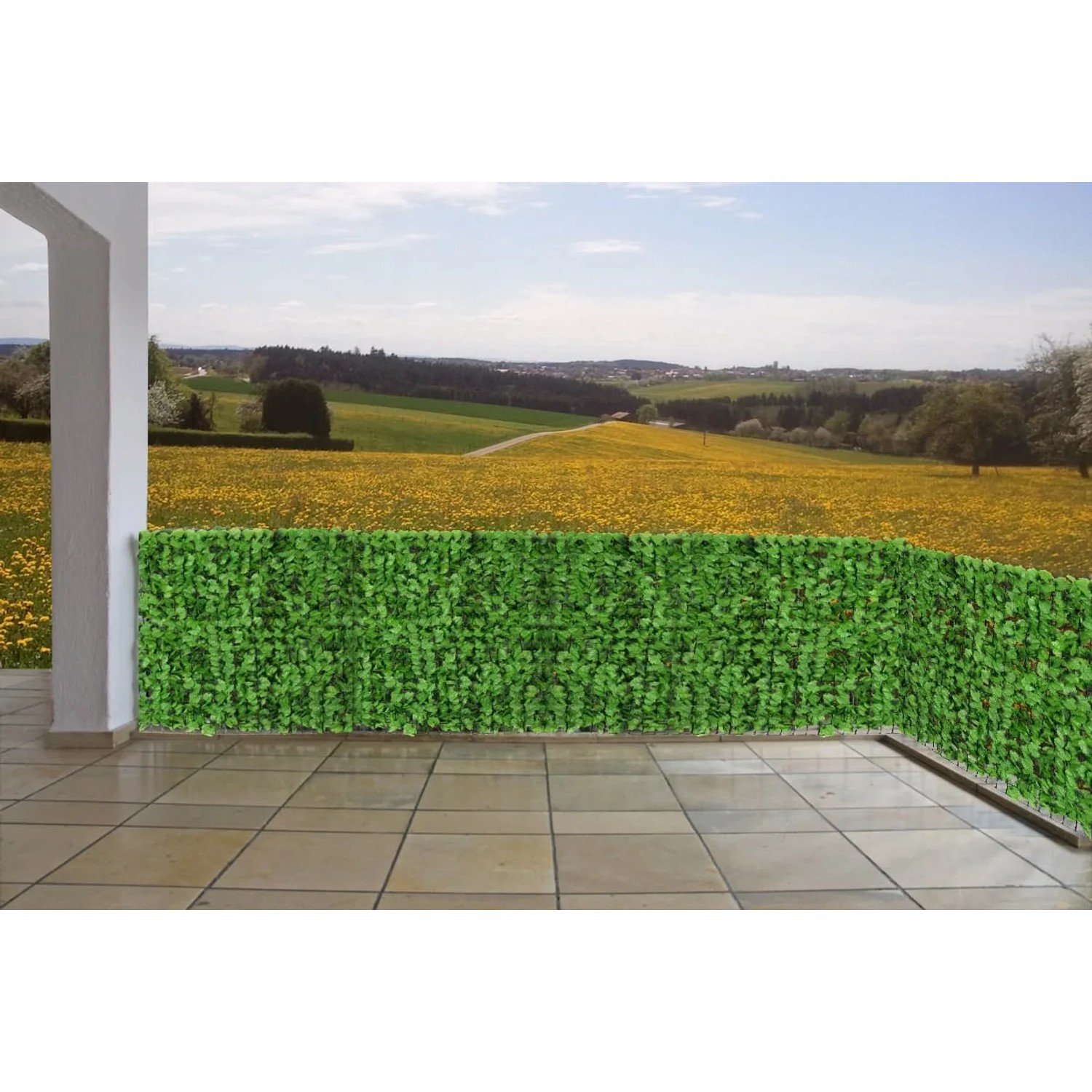 PROREGAL Balkonsichtschutz 100x300x1cm Zaun Blatt Hell_5