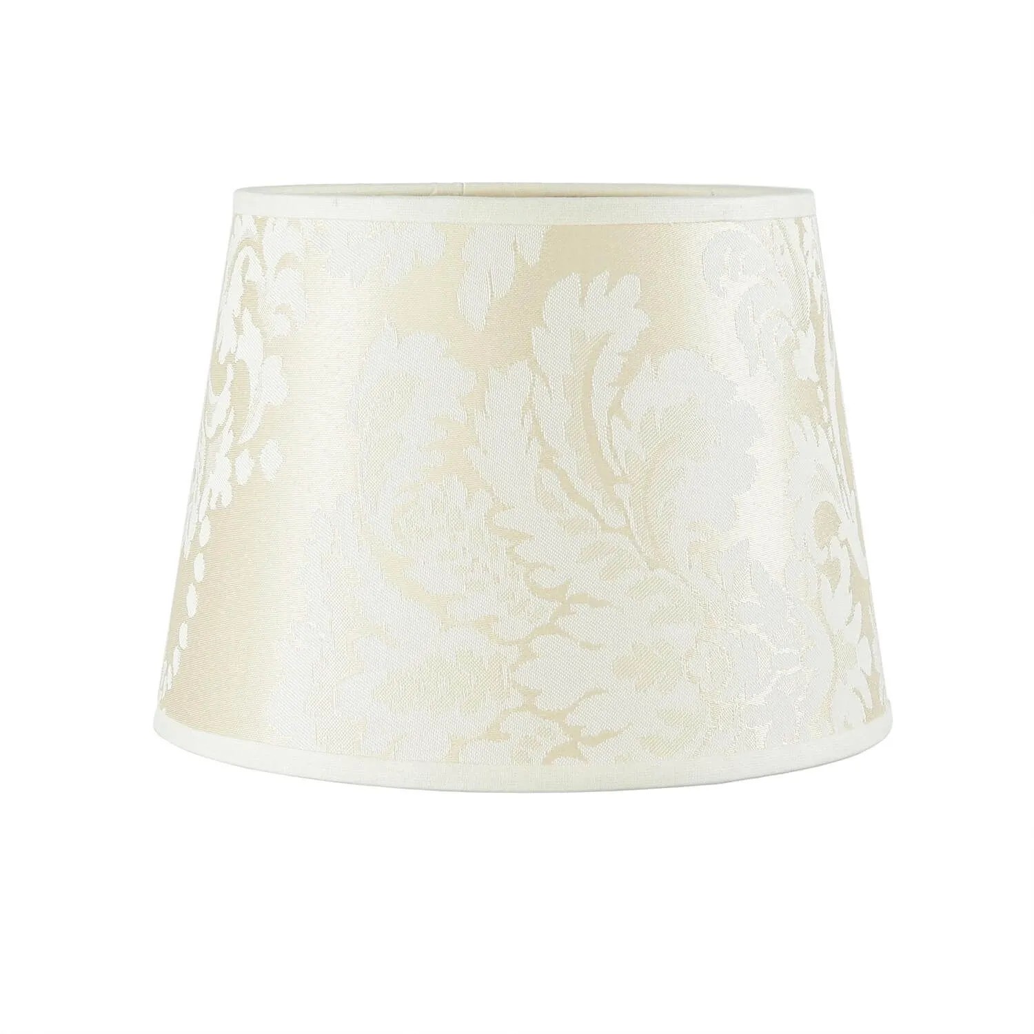 Licht-Erlebnisse Lampenschirm Für Tischleuchte E14 Ø 19,5 cm Stoff In Ecru Barock Konisch