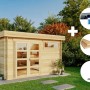 Alpholz Gartenhaus Set Leandro-28, imprägniert, mit Dacheindeckung und Fußboden.