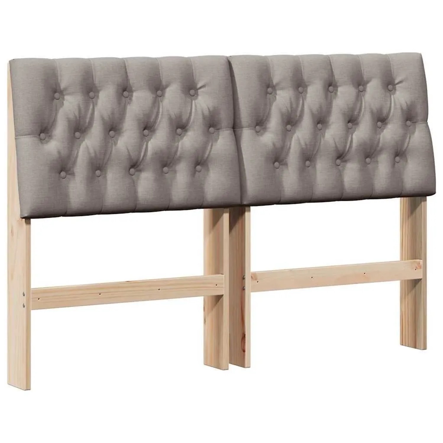 vidaXL Gepolstertes Kopfteil Taupe 140 cm Massives Kiefernholz 879342