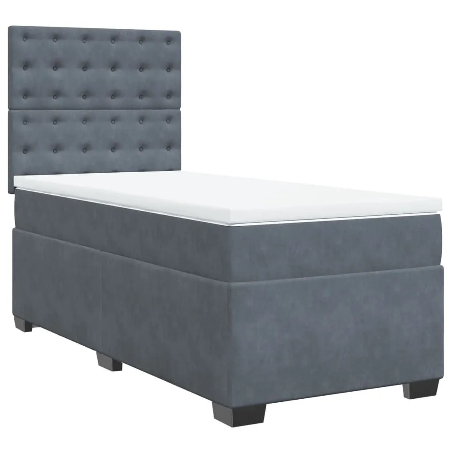 vidaXL Boxspringbett mit Matratze Dunkelgrau 90x190 cm Samt 3290799 günstig online kaufen
