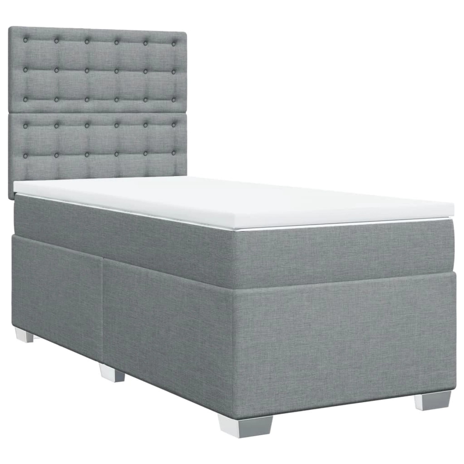 vidaXL Boxspringbett mit Matratze Hellgrau 90x200 cm Stoff2097729 günstig online kaufen