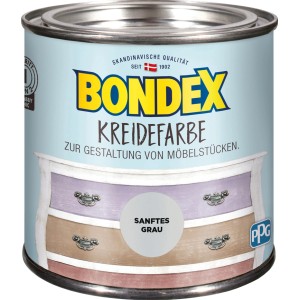 Dose Bondex Kreidefarbe Sanftes Grau, 500ml, für Möbel im Shabby-Chic Look.