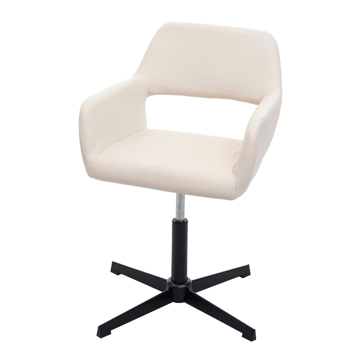 MCW Homeoffice-Bürostuhl A50 IV Kunstleder Creme Fuß Schwarz