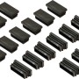 16 schwarze Fußkappen 20x40 mm für Lounge-Gartenmöbel, aus Kunststoff.