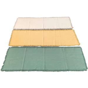 Boltze Tischläufer Lenea, 3-fach sortiert, mehrfarbig, 140x40 cm, aus Baumwolle.