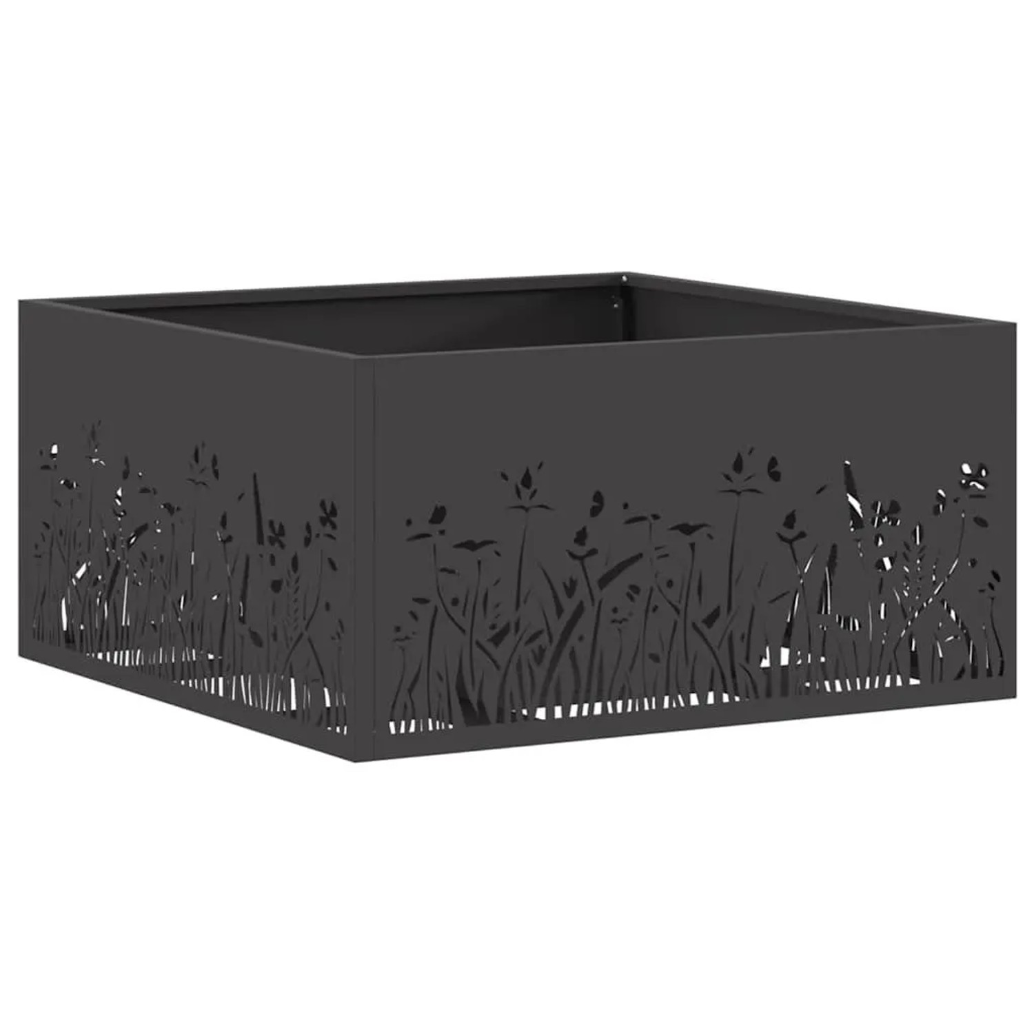 vidaXL Feuerstelle Schwarz 60 x 60 x 30 cm Stahl 858926