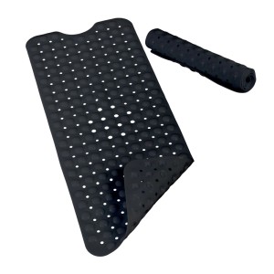 Relaxdays Badewannenmatte XXL PVC Schwarz Rutschfest 97 cm x 39 cm x 0,7 cm 0,8 kg