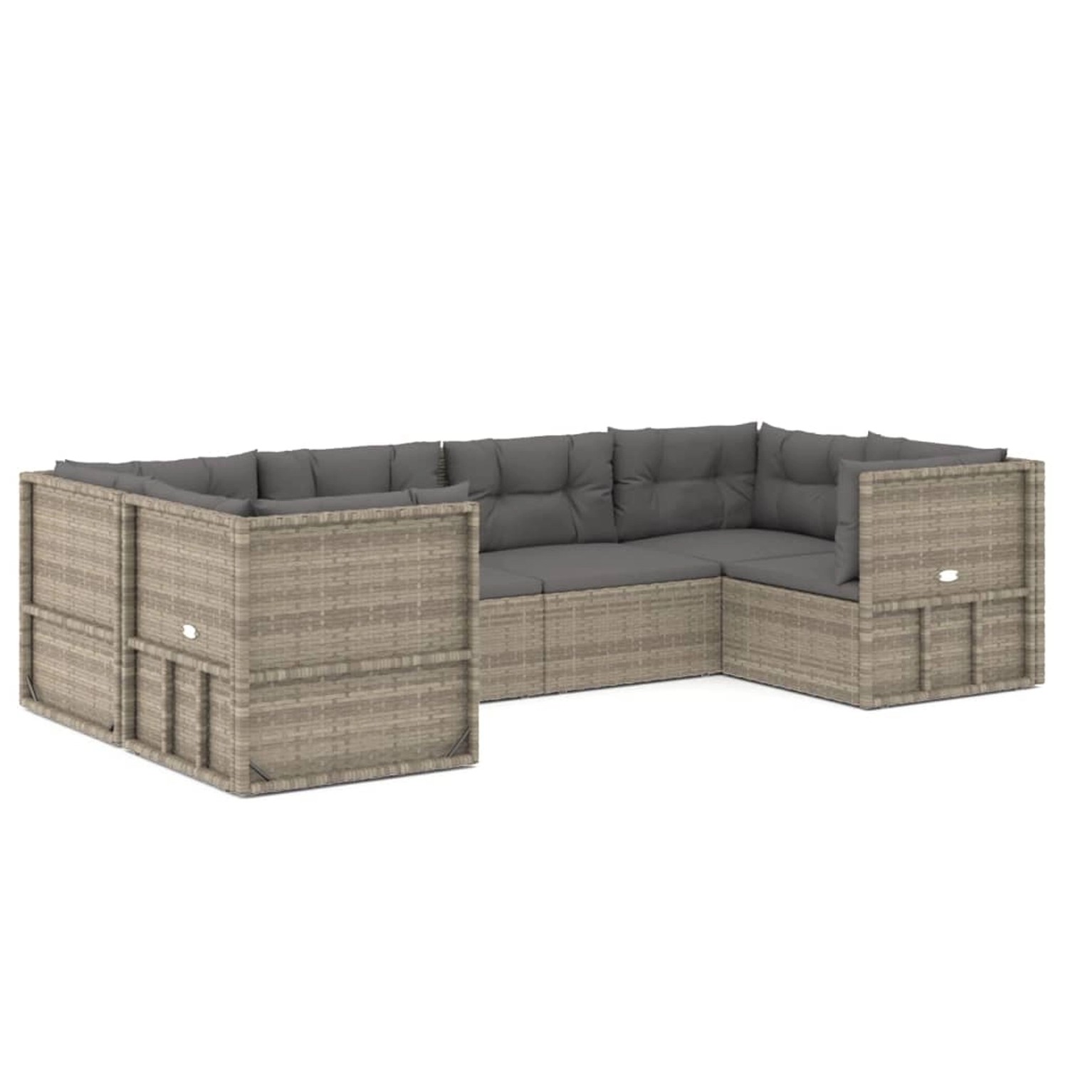 Vidaxl 6-tlg. Garten-lounge-set Mit Kissen Grau Poly Rattan günstig online kaufen