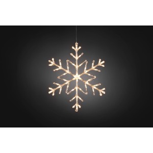 Leuchtende LED Acryl Schneeflocke von Konstsmide für Innen und Außen, warmweiß.