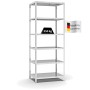 Lichtgraues PROREGAL Fachbodenregal (250x100x60cm) mit 6 Ebenen, beidseitig nutzbar, Fachlast 350 kg.