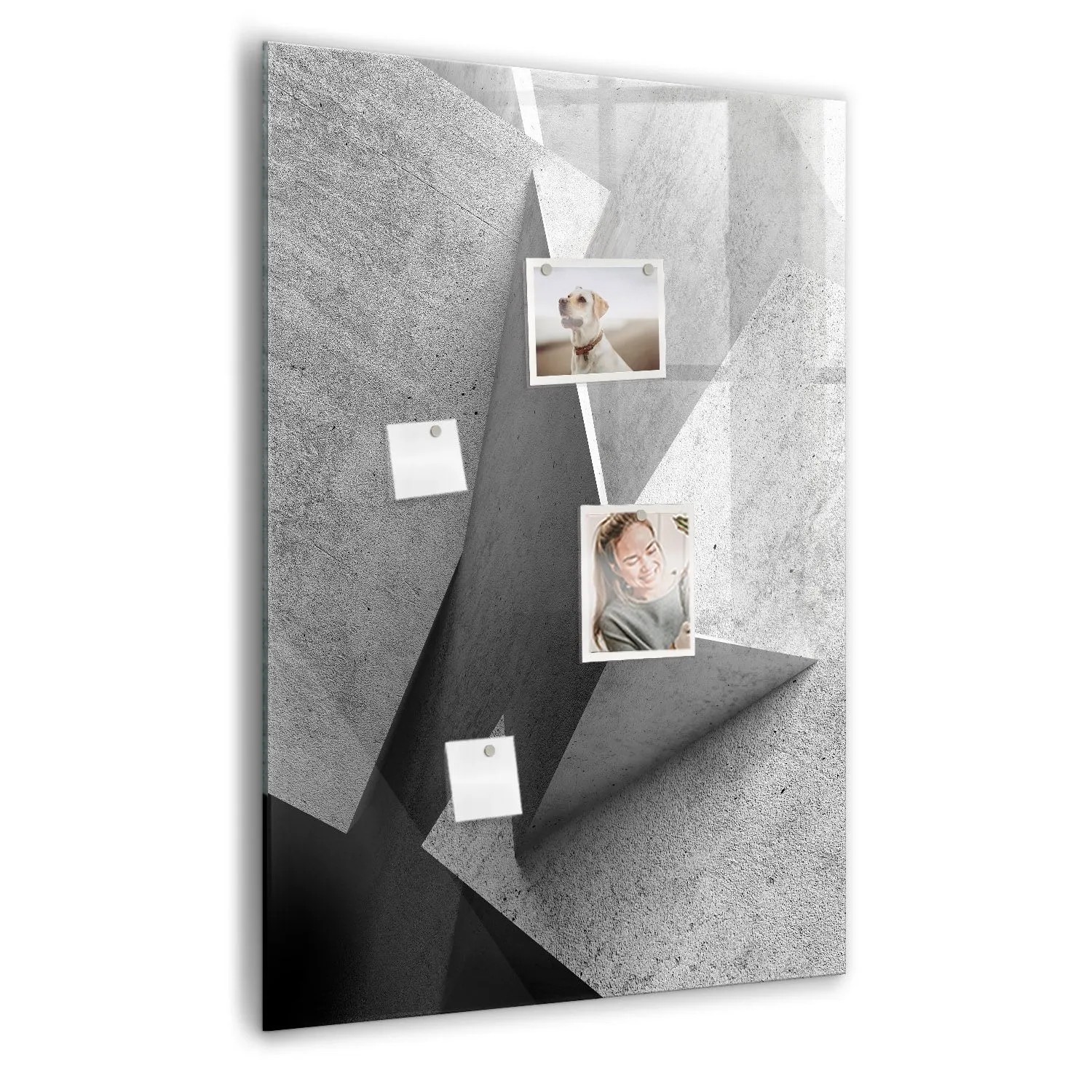 Tulup Glasmagnettafel Beschreibbar Geometrische Abstraktion 70x100 cm Magnettafel Wand Glas Schwarzer Marker Magnetisches Whiteboard Glas