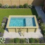 ALTANKA Holzpool Aqua 4,65x2,85 Höhe 1,24 m GRAU mit Liegefläche mit am Beton Verschraubten Stützen BAS7306OSPL2+PLA306_3