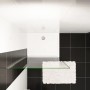 Duschparadies Walk-In Dusche 80x200cm mit Klarglas und verchromtem Rahmen, Aufsicht.