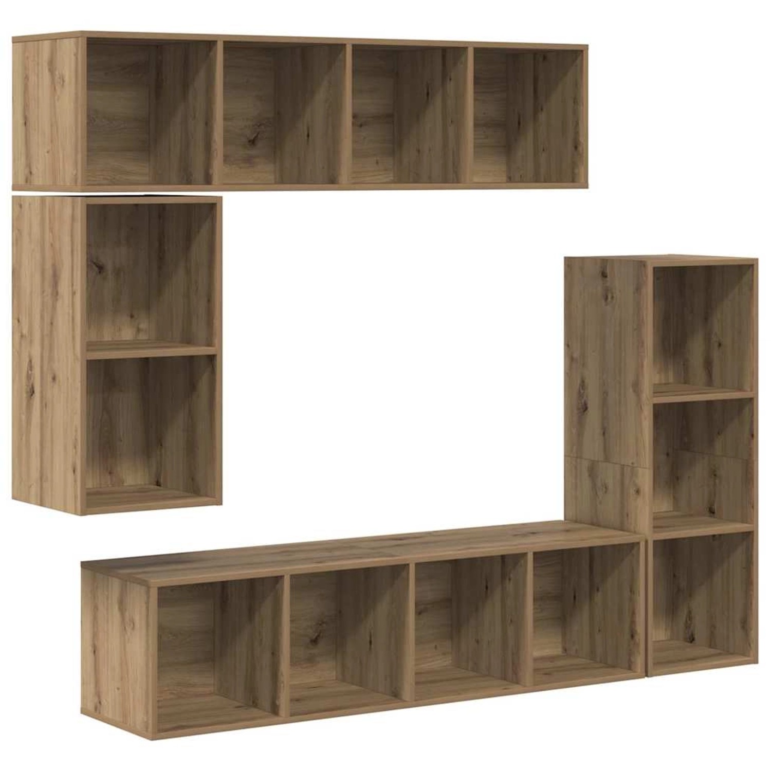 vidaXL TV-Schrank-Set Wandmontiert 4-Tlg Artisan-Eiche Holzwerkstoff 339322 günstig online kaufen