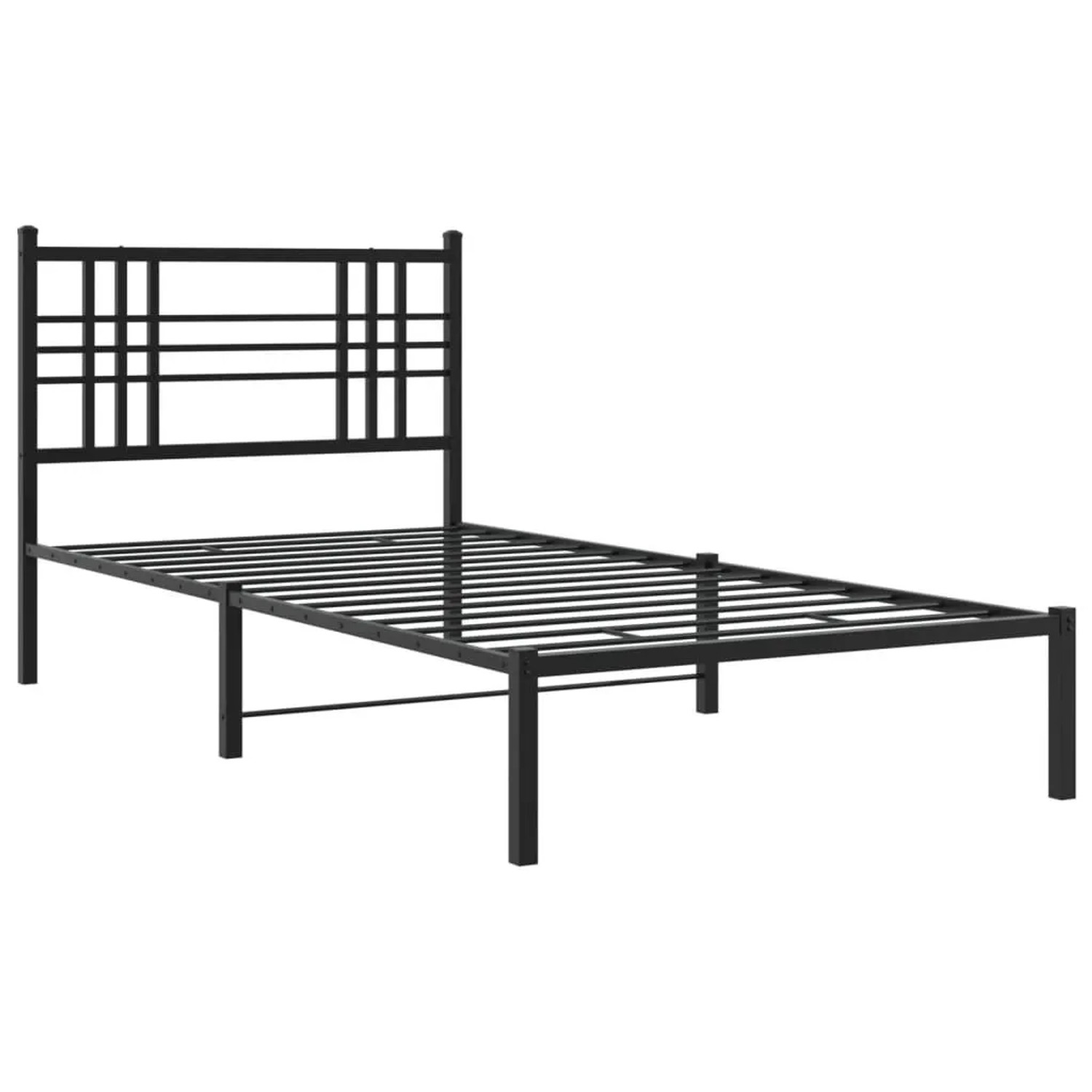 vidaXL Bettgestell mit Kopfteil Metall Schwarz 90x200 cm 376317 günstig online kaufen