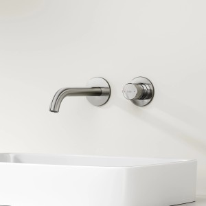 Emke Waschtischarmatur Unterputz für Wandmontage Anthrazit Matt Wasserhahn Badarmatur