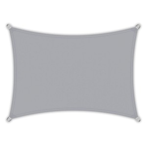 Rechteckiges, hellgraues Toldoro Sonnensegel 5x4m aus PES mit UV-Schutz für Terrasse und Garten.