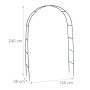 Dunkelgrüne Metall Torbogen Rankhilfe 240x140x38 cm für Kletterpflanzen. Robuster Rosenbogen für Garten und Terrasse.
