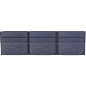 Garantia Hochbeet Ergo Vario 2 Wood, Kunststoff-Hochbeet in Holzoptik, 3er Set.