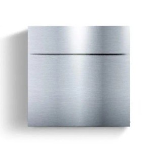 Quadratischer Radius Design Briefkasten Letterman 6 aus Edelstahl mit Zeitungsfach.
