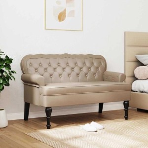 vidaXL Chesterfield Bank Cappuccino 119,5 x 64,5 x 75 cm Kunstleder 42019298