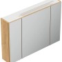 Posseik Spiegelschrank 90 cm in Eiche Gold mit LED-Lampe und Glasböden.