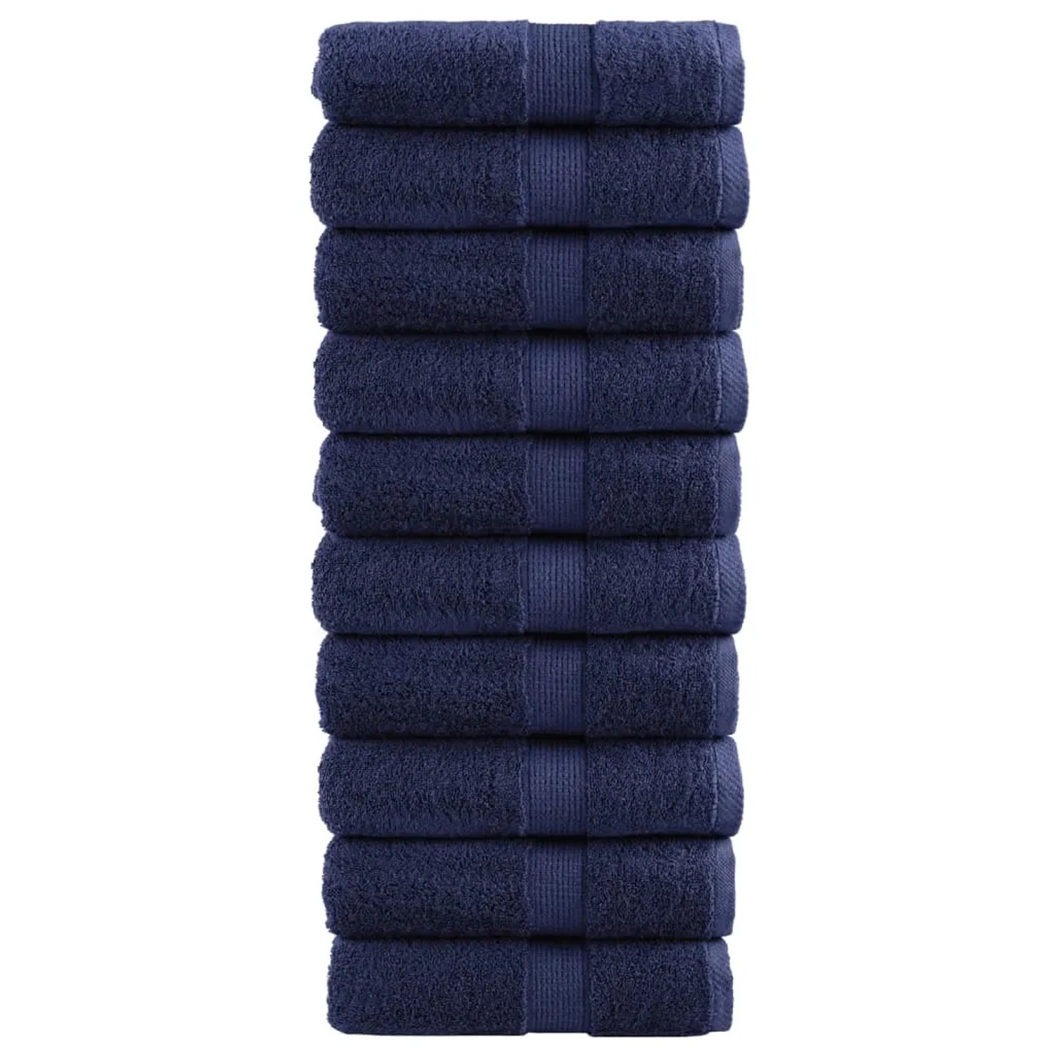 vidaXL Premium-Gästetücher 10 Stk Marineblau 30x50 600 g/m2 Baumwolle