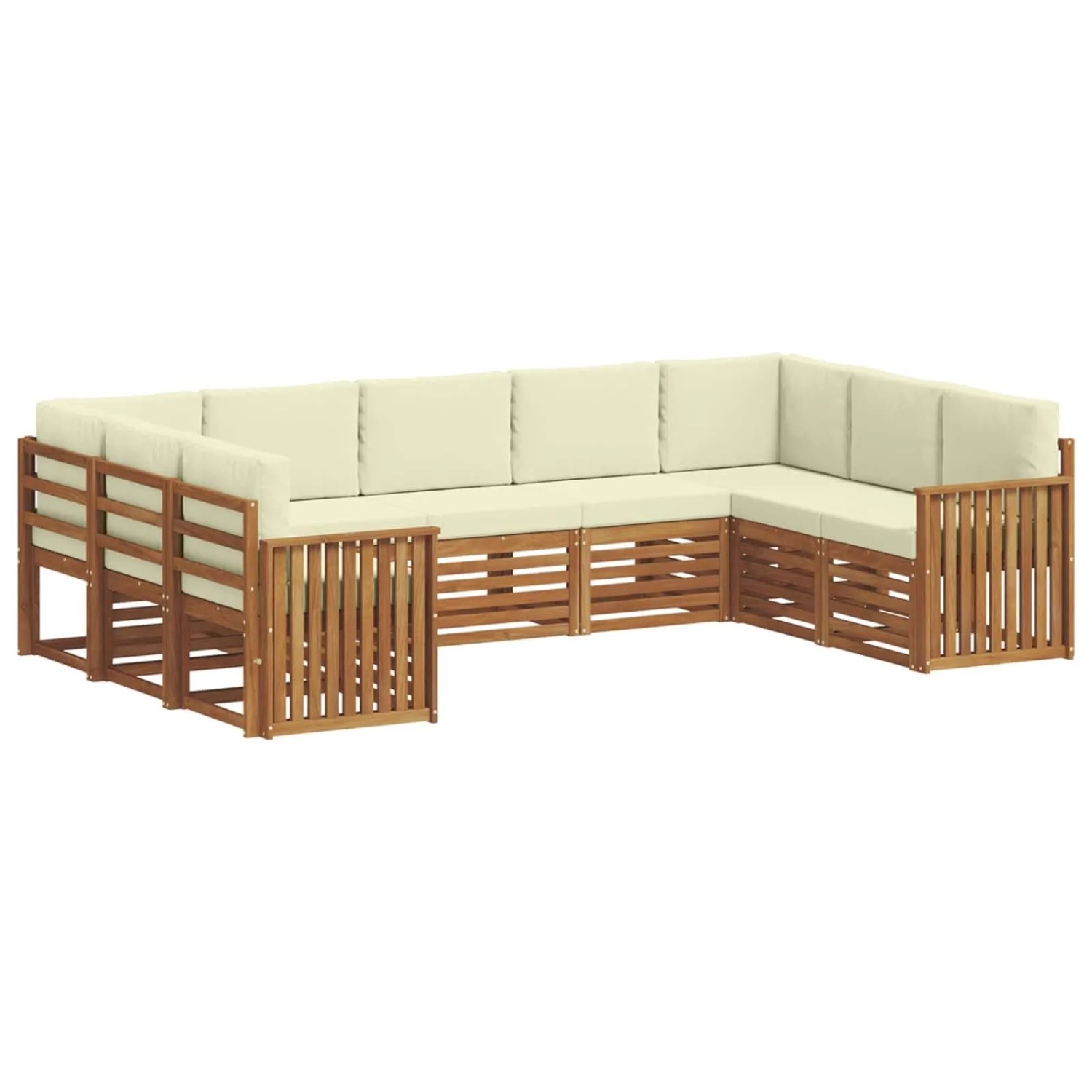 vidaXL Sofagarnituren 9 Tlg Natur und Creme Massivholz Akazie 3375475