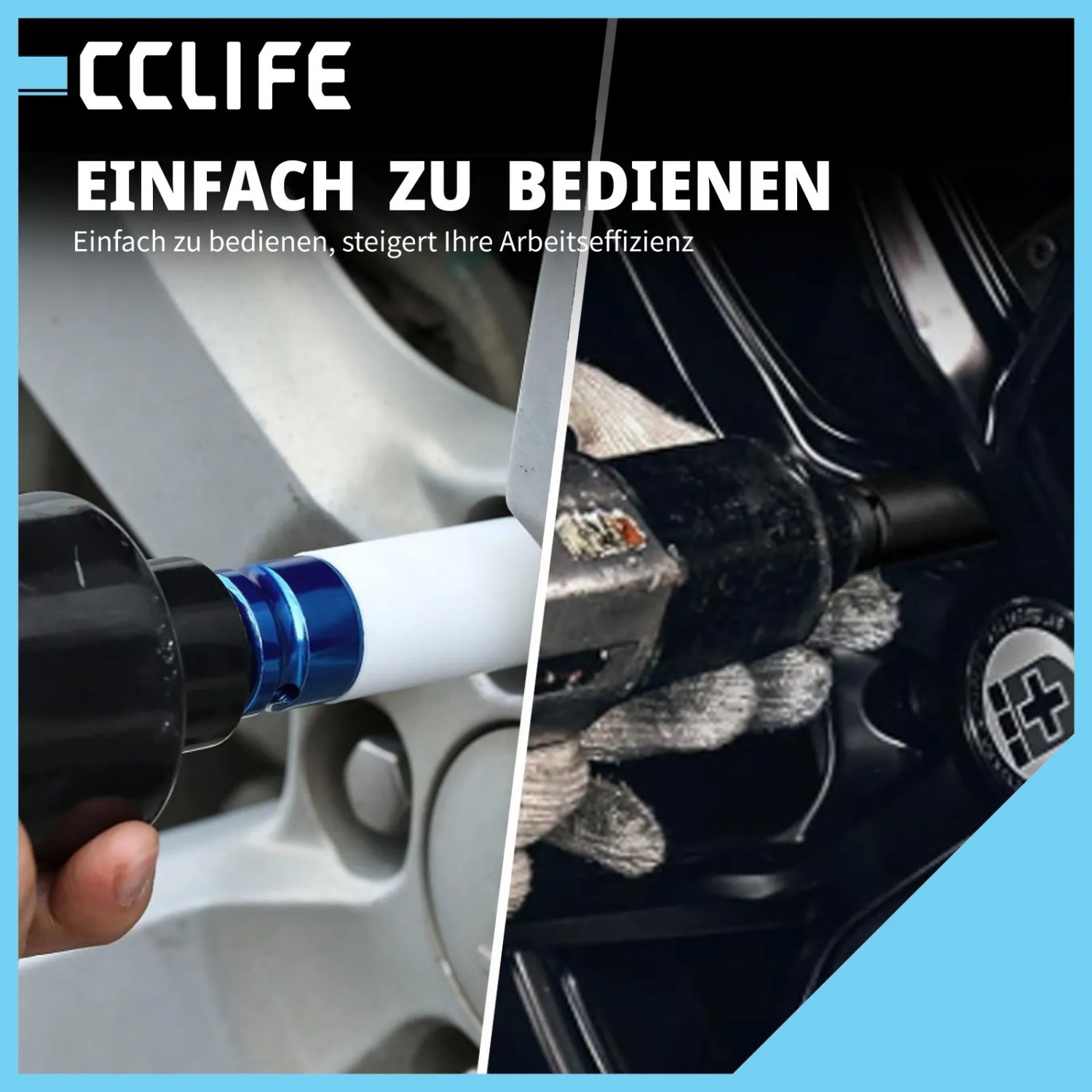 CCLIFE 1/2 Zoll Schlagschrauber Nuss Set entfernt beschädigte Radmuttern am Auto. Einfache Anwendung.