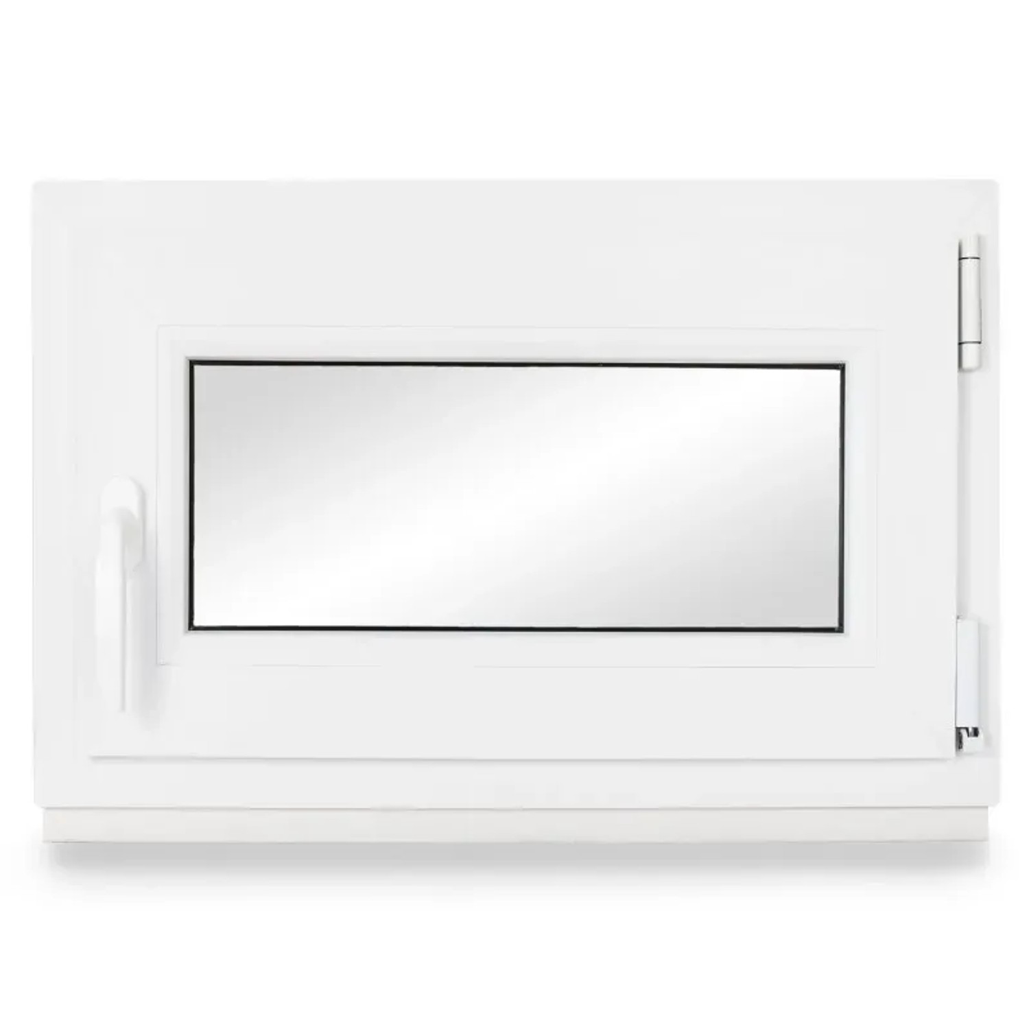 Neruli Kellerfenster Kunststoff Weiß Dreh-Kipp 100x75 cm BxH DIN Rechts 2 -Fach Glas Dichtung Schwarz