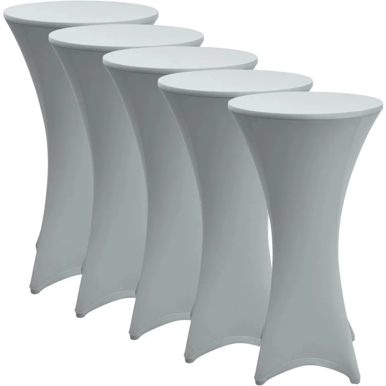 Beautissu Stella Stehtischhusse ø 70cm Silber 5tlg