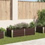 Braunes furnicato Hochbeet aus verzinktem Stahl, 160x80x45 cm, für Garten und Balkon.