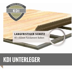 Karibu Fußboden aus Massivholz mit Unterkonstruktion für Gartenhaus, 238x242 cm.