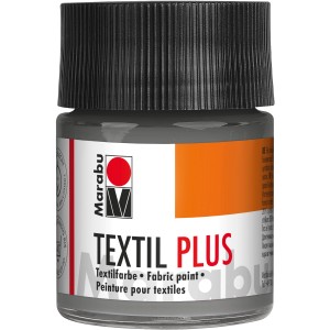Marabu Textilfarbe Plus, 50ml, Grau. Stoffmalfarbe für dunkle Stoffe.