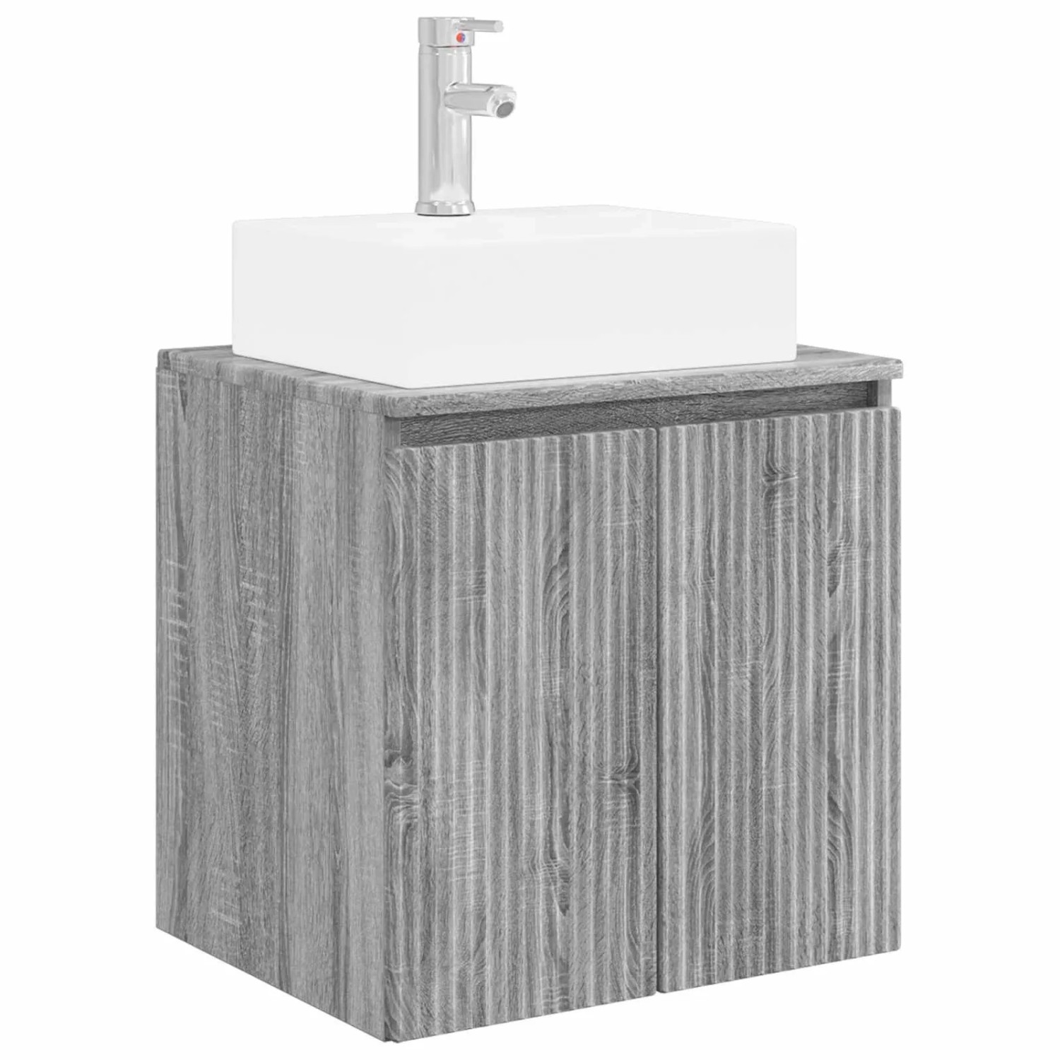 vidaXL Wandmontierte Waschtisch Grau Sonoma 49,5 x 41 x 62,5 cm 890418
